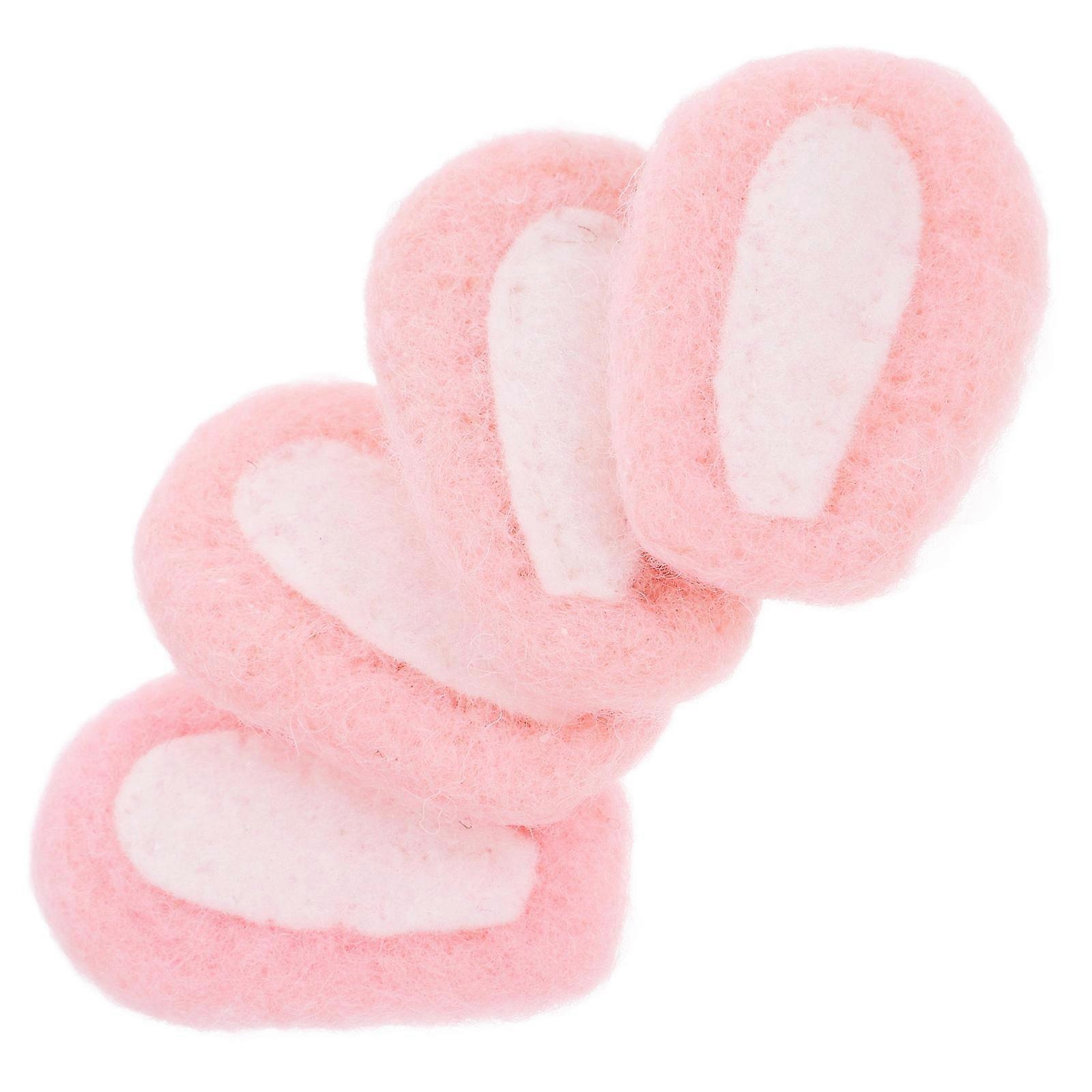 Pink Wool Felt Bunny Ears for DIY Craft Projects 4Pcs Cute Craft Materials