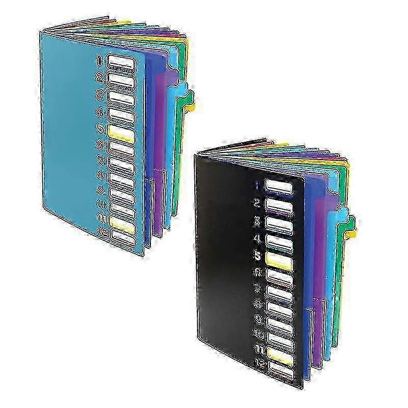 24 Clear Pocket Expanding File Folder 12 Colored Tabs,holds 300 Sheets, File Organizer,numbered On