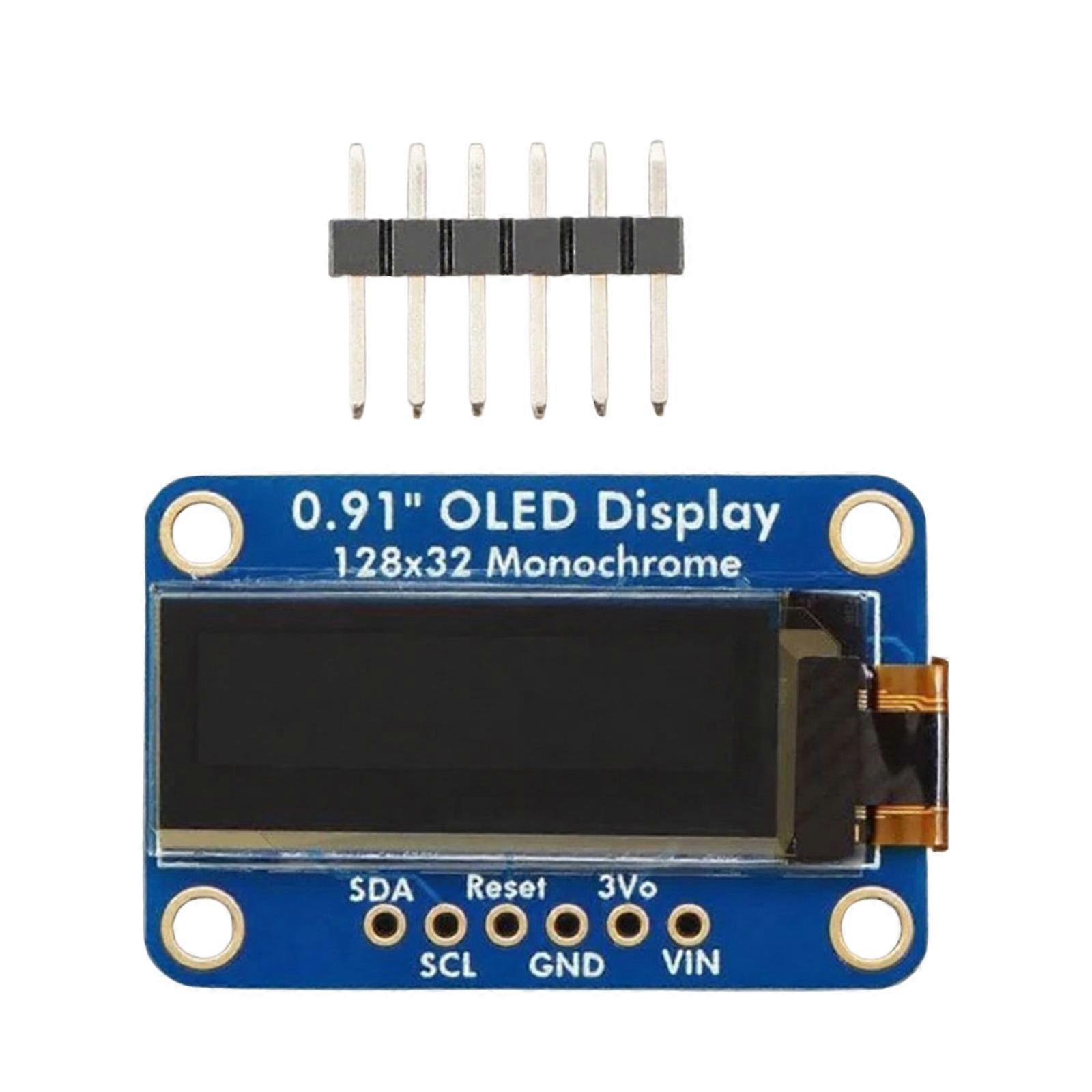 Monochrome Screen 0.91Inch Size Display Module 128X32 Resolution I2C Interfaced For Intelligent Devices Integration Multicolor