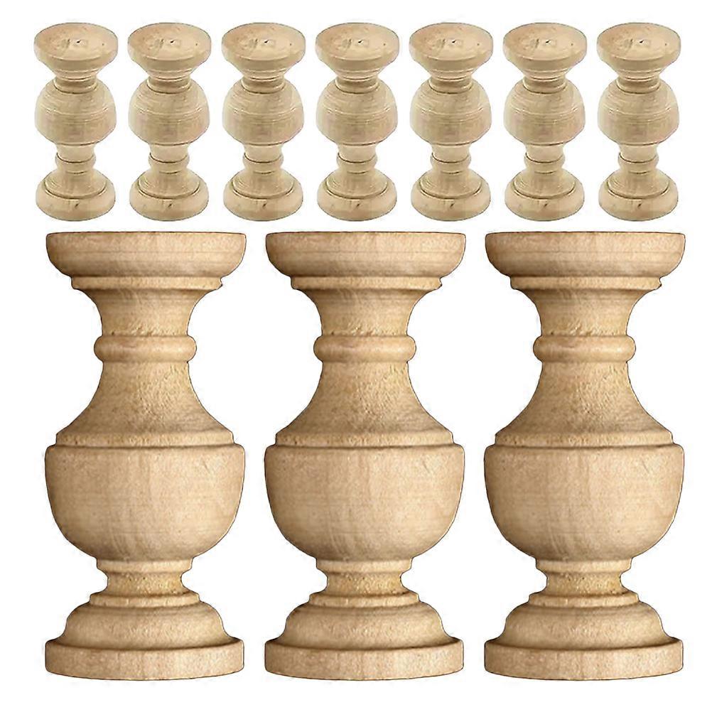 Dining Table Centerpiece Decor Spindles for Decoration 10Pcs Solid Wood Khaki