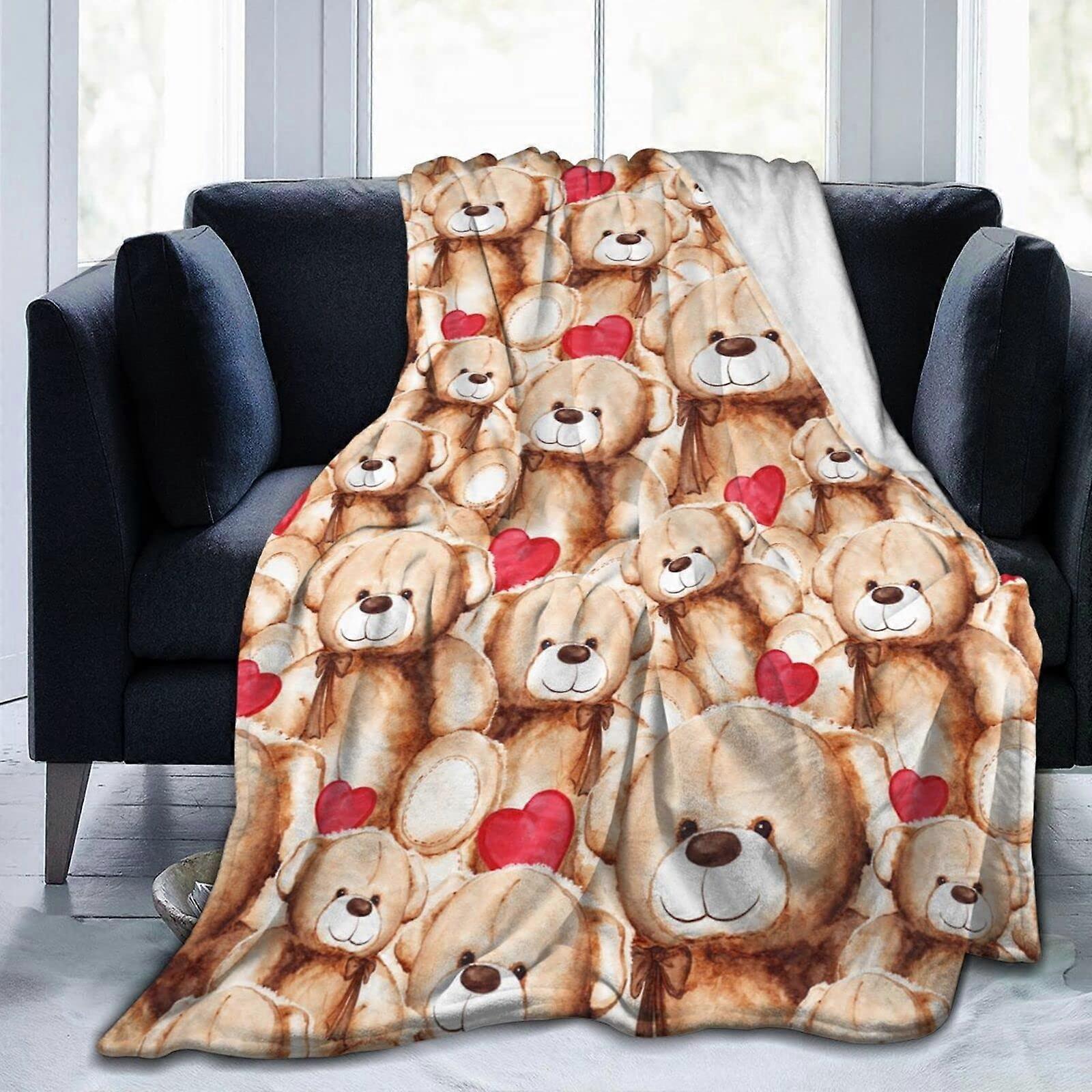 Print Fleece Throw Blanket Ultra Soft Warm for Bed Sofa Couch Chair Car 80'x60'