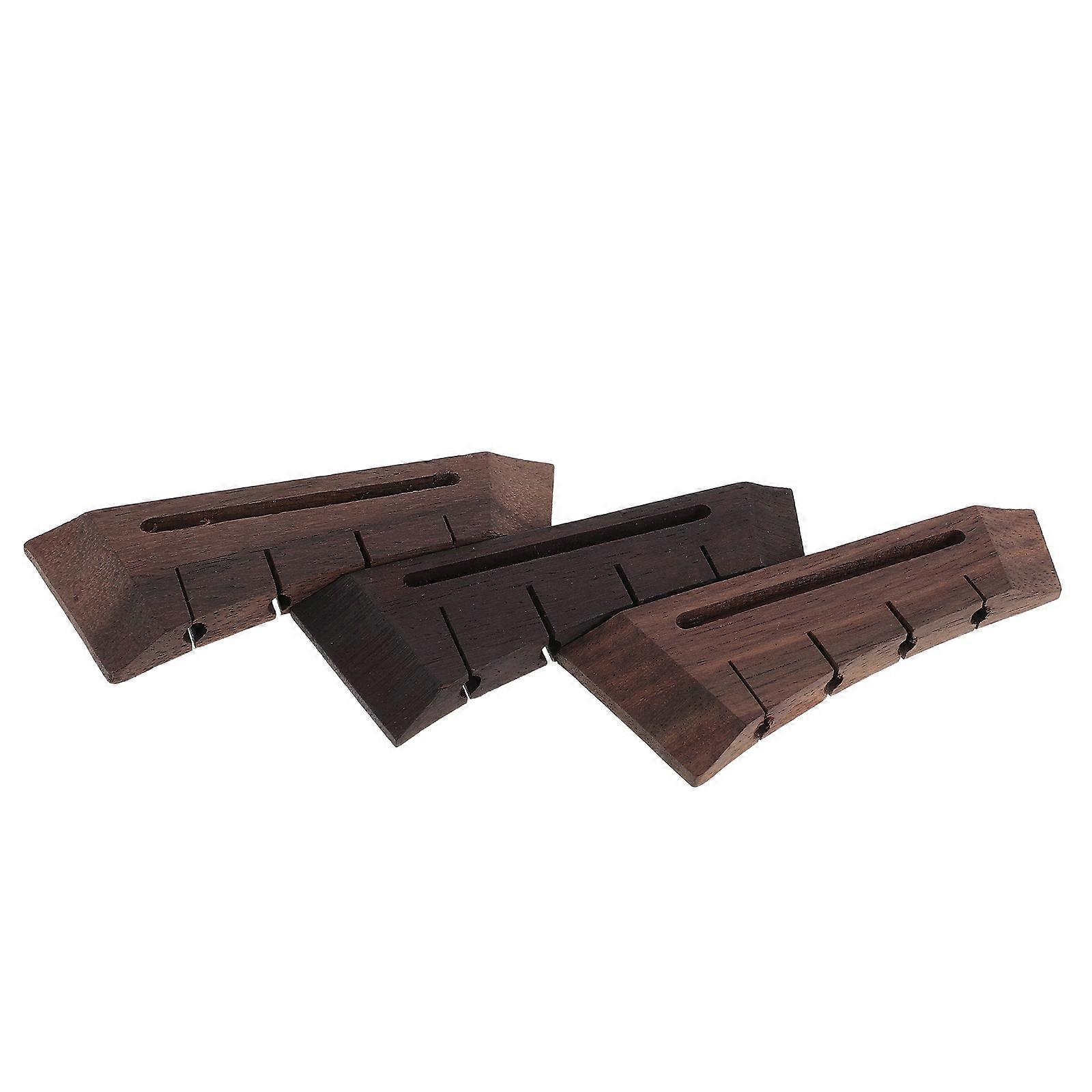 Ukulele Bridge Saddle Kit Wood Bridge for Tone Adjustment 3Pcs