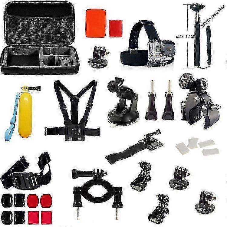 39 in 1 Gopro Accessories Kit with Chest Belt, Headstrap and Monopod Compatible For GoPro Hero 4/3+/3/2/1 SJCAM SJ5000+/5000WIFI/5