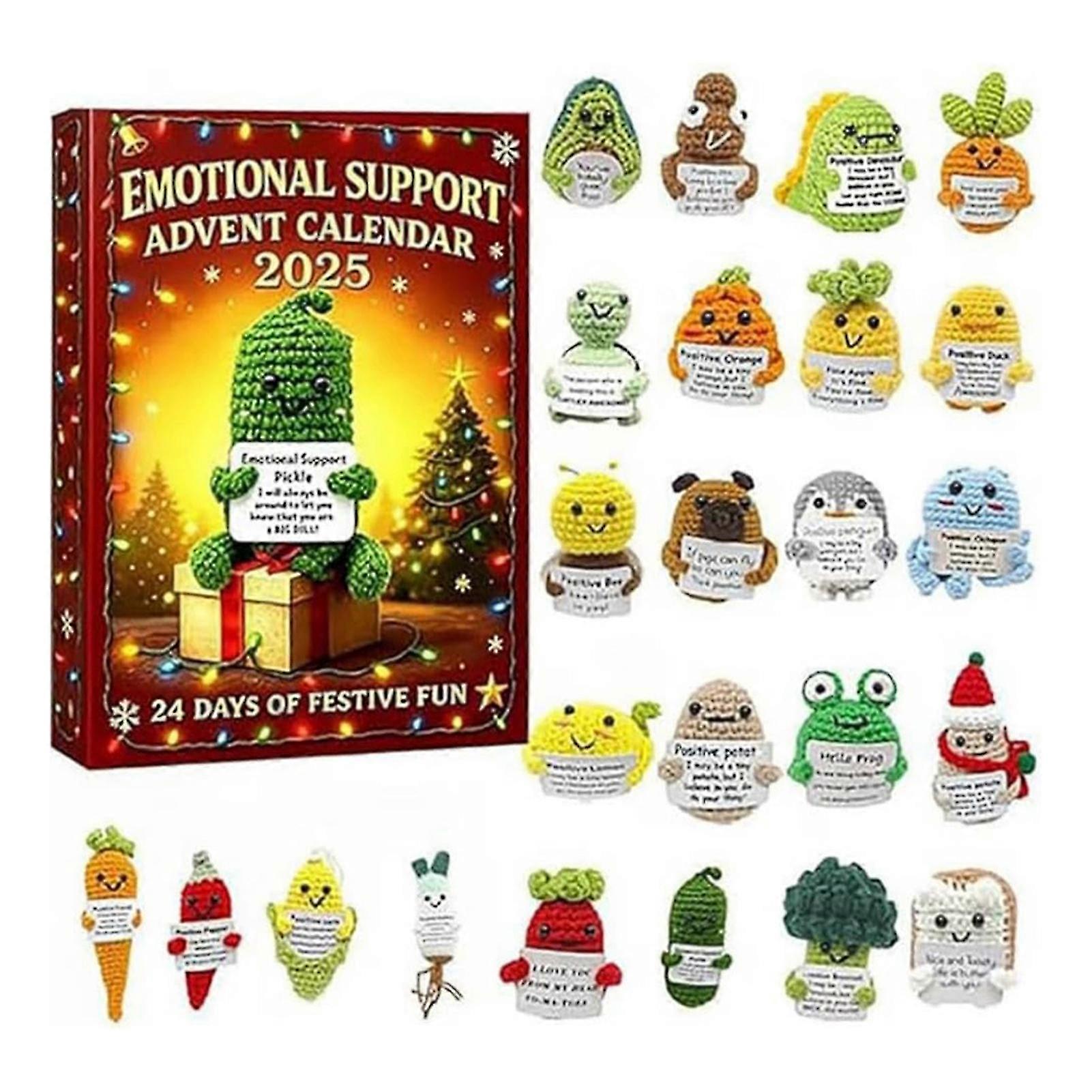 Stress-Relief Advent Calendar for Emotional Support with 24 Acrylic Ornaments