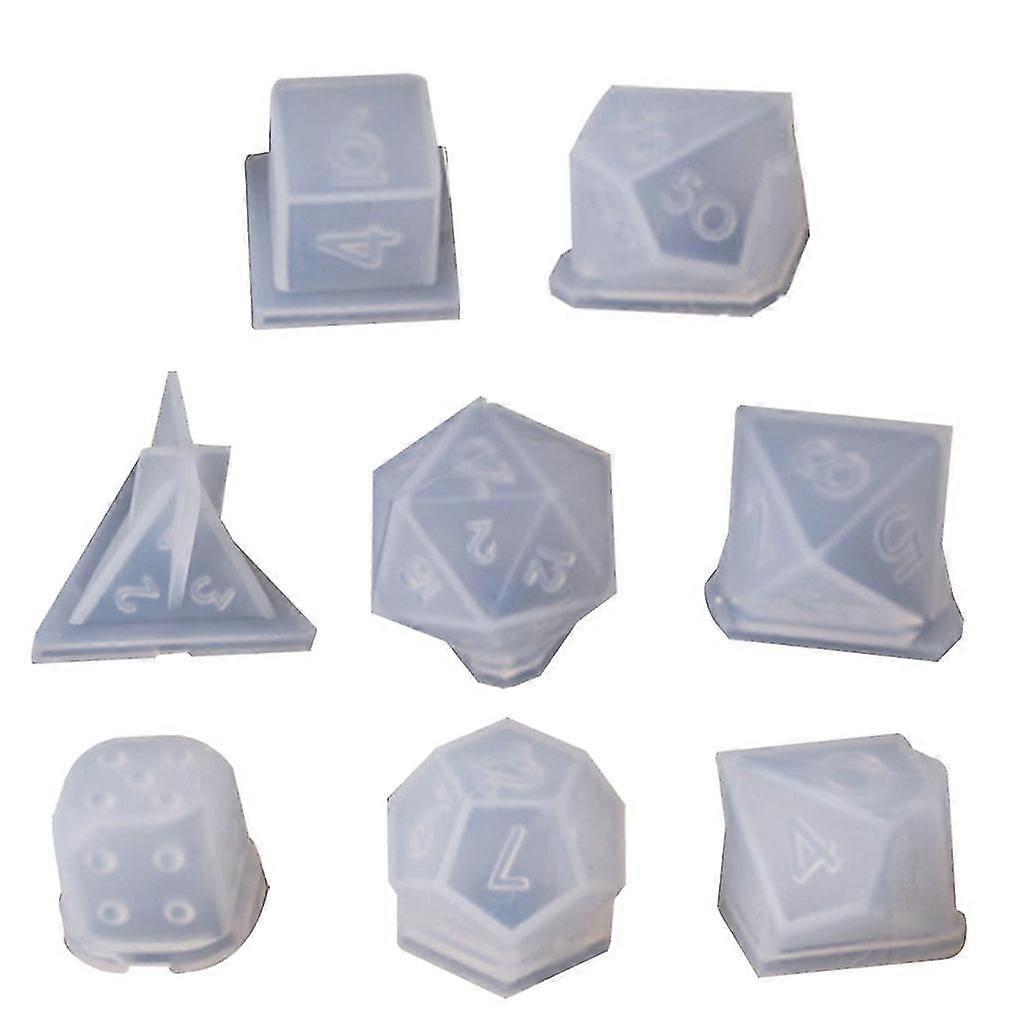 8 Shapes Resin Dice Mold With Letter Number Polyhedral Dice Molds Diy Craft