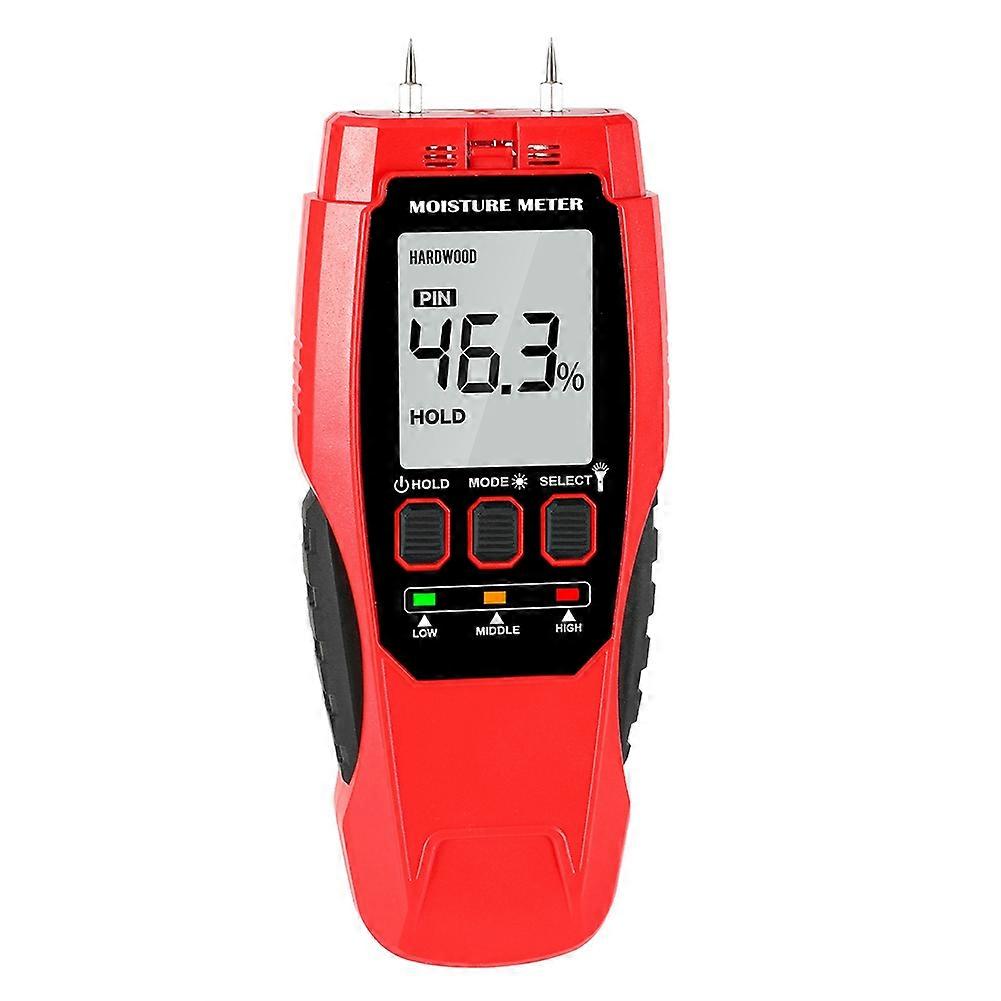 Digital Pin-Type Wood Moisture Meter,Backlit LCD Flashlight,4 Modes for Wood, Drywall,Firewood,and Concrete