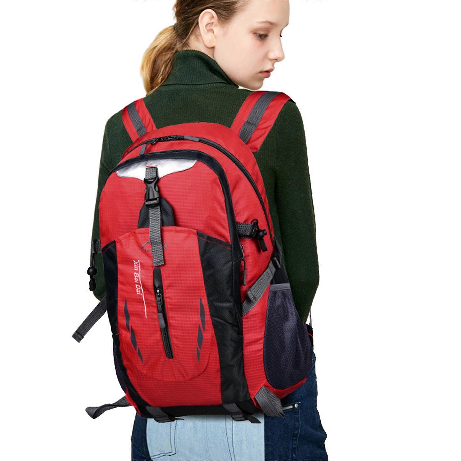 Monikäyttöinen vuorikiipeilyreppu kevyt ja mukava päiväreppu matkoille ja ulkoiluun punainen