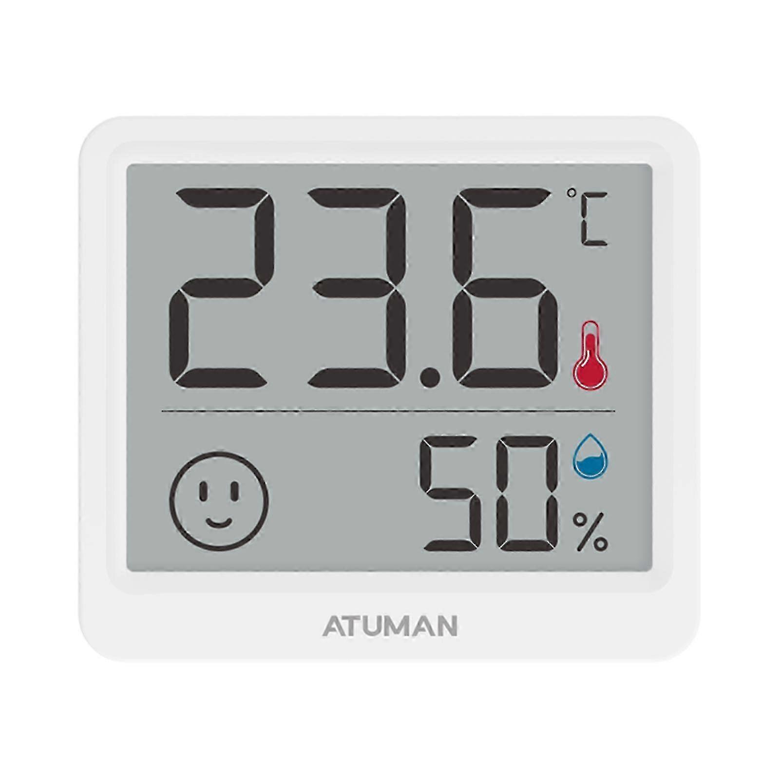 w THmini 2.5" LCD Digital Hygrometer White Portable Temp Humidity