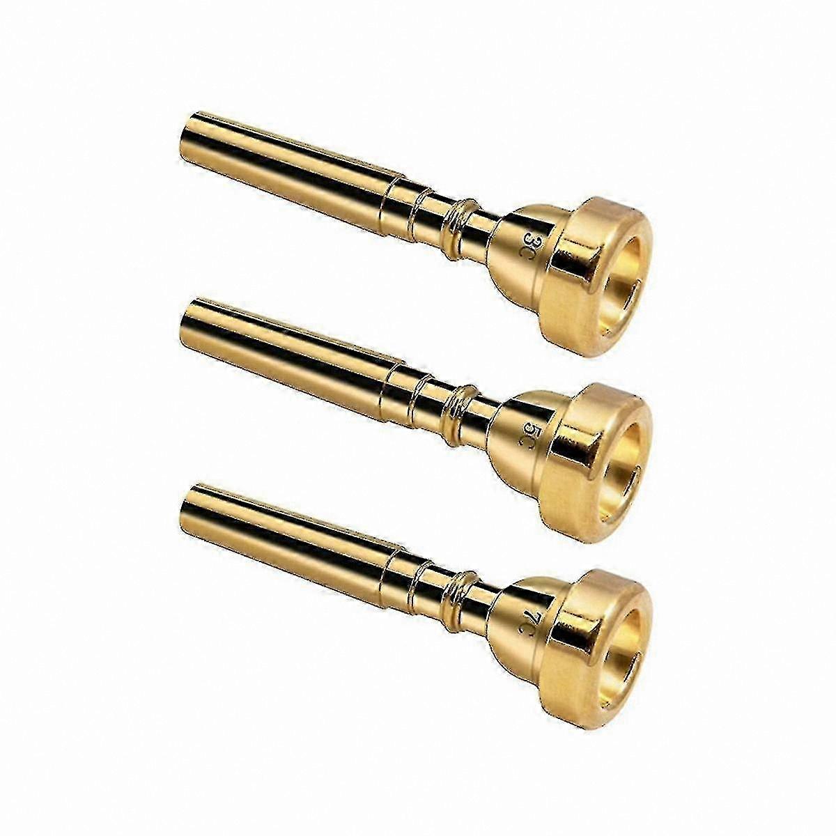 Brass Mouthpiece Set for Trumpet, 3 Pieces (3C, 5C, 7C), Ideal for Beginners and Practice Sessions