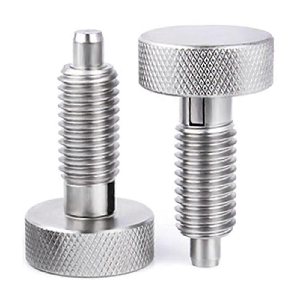 2Pcs Stainless Steel Hand Retractable Spring Plungers with Knurled Handle - Quick Release Locking Pin M6