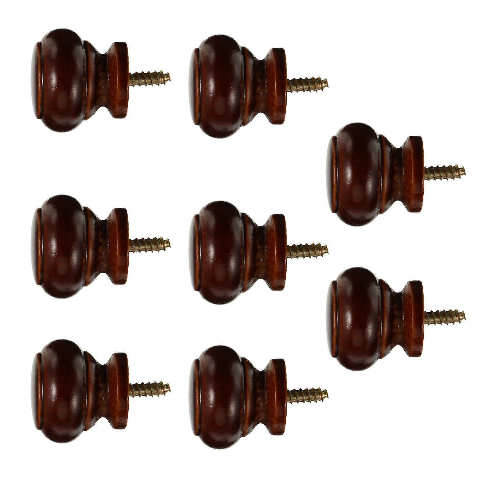 Solid Round Dresser Knobs Wood Door Knobs Material For Drawers Cabinet Handles 8Pack