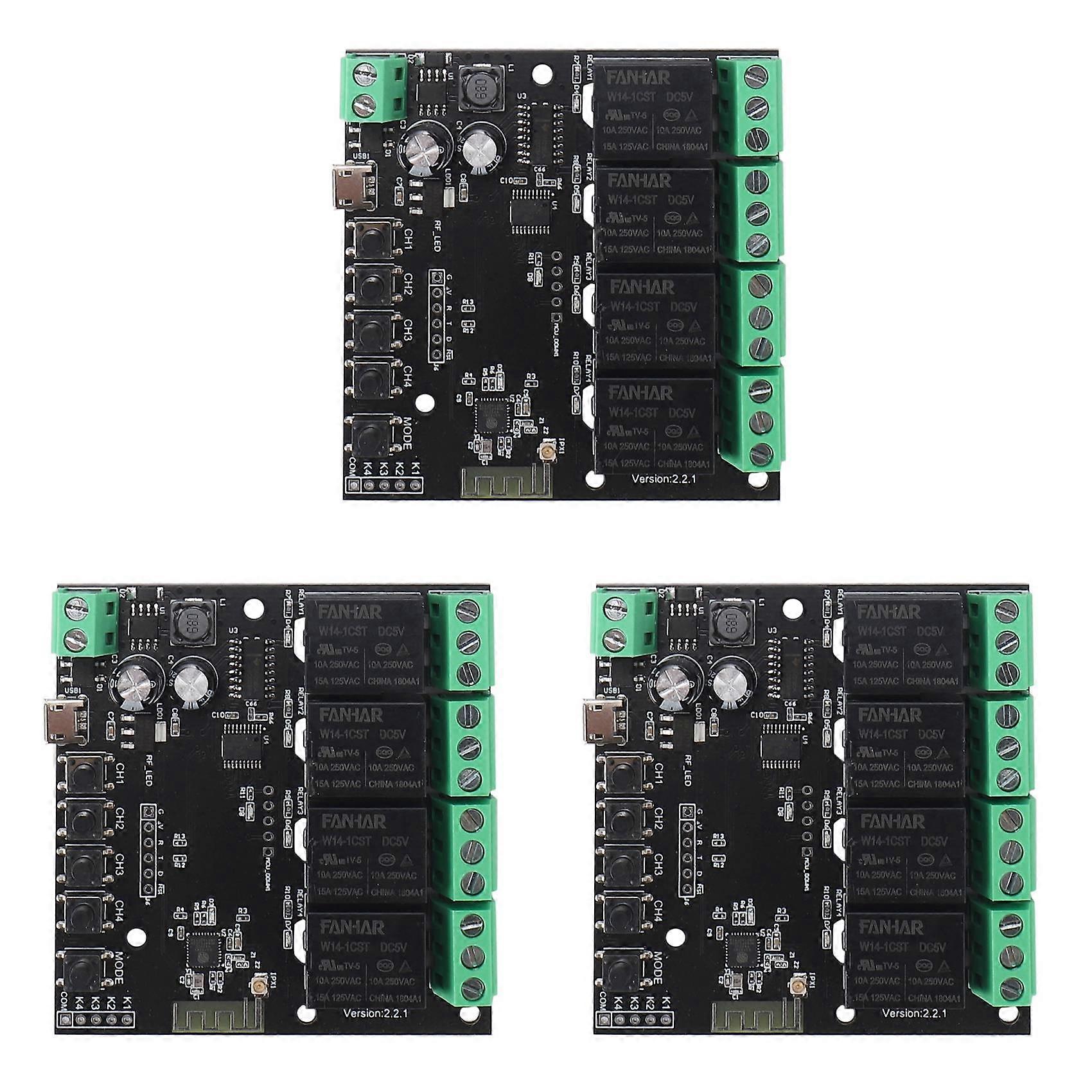 3X 4CH Tuya Switch WiFi Switch Module Wireless Relay Smart Life APP Remote Control Smart Timer for S