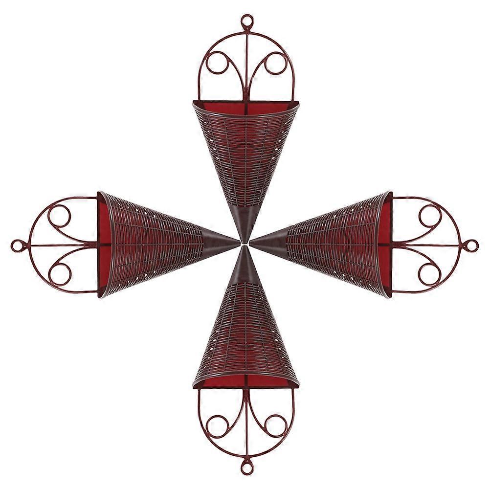 Woven Wall Hanging Planter Basket for Storage 4Pcs Plastic Material