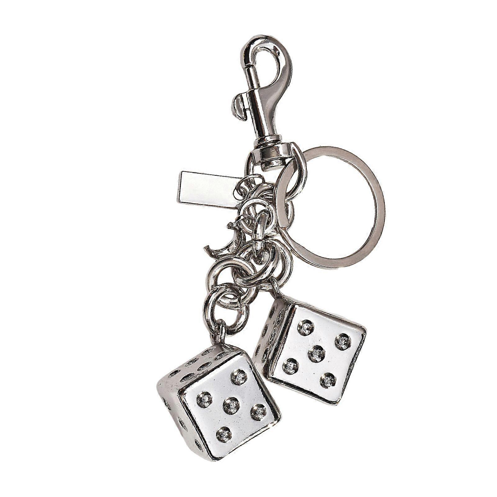 Jikaix Golden Dice Keychain Pendant Portable Lucky Charm Multifunctional Bag Charm Key Ring Backpack Accessory