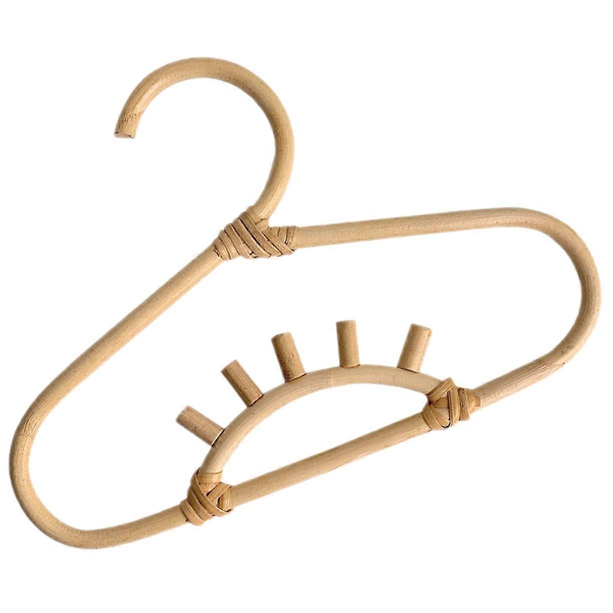 Rattan Clothes Hanger Natural Wardrobe Organizer for Skirts Boys Nursery and Display
