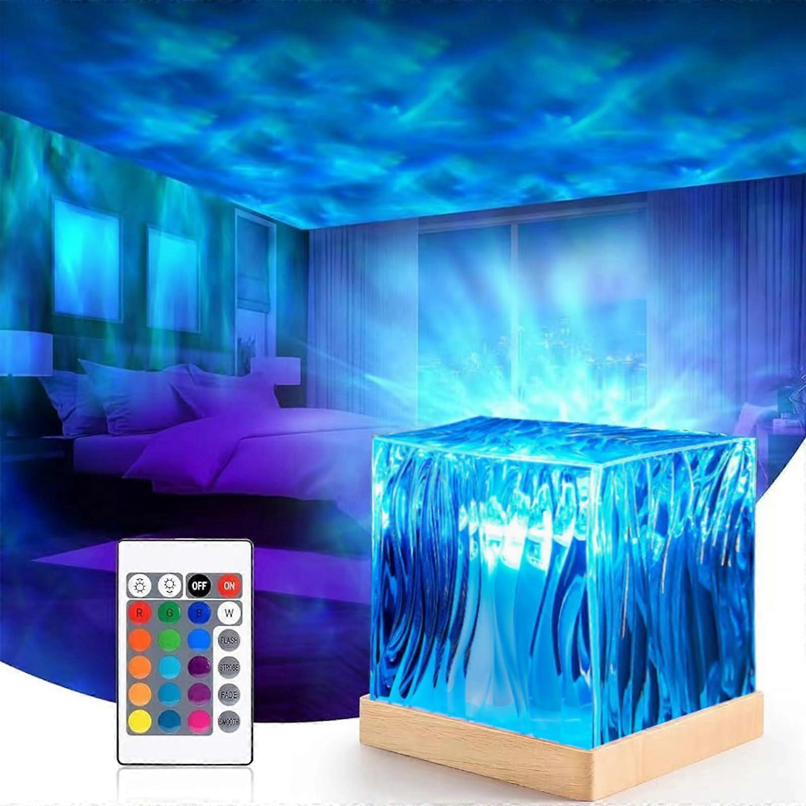 Northern Lights Projector 16 Colors with Dynamic Ripple Effect, Touch and Remote Aurora Borealis Lamp