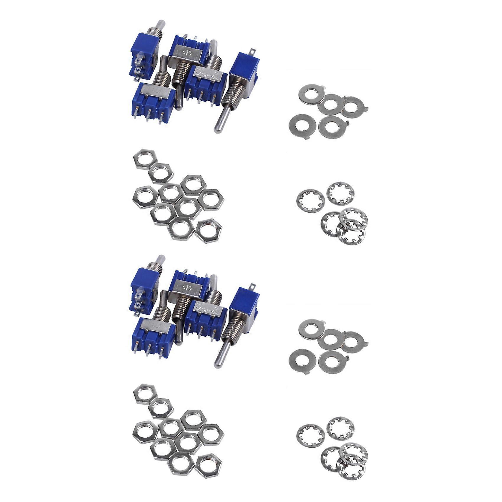 10 Pcs AC 3A/250V 6A/125V ON/ON SPDT Mini 2 Position Latching Toggle Switch