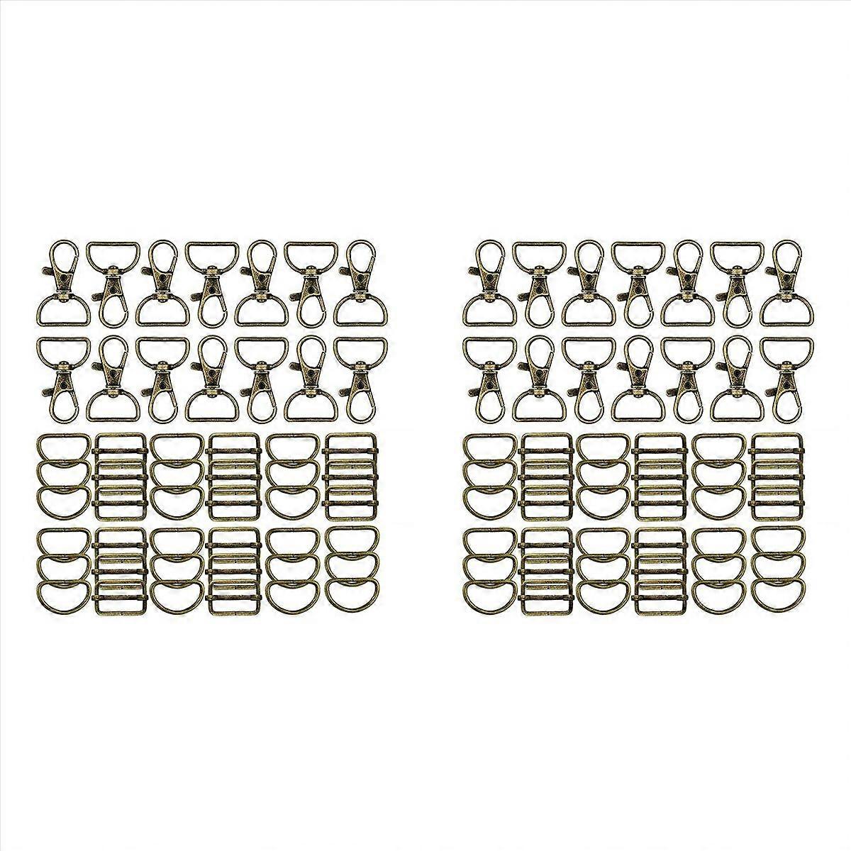 56Pcs Keychain Hooks with D Rings Set Purse Hardware for Bag Making