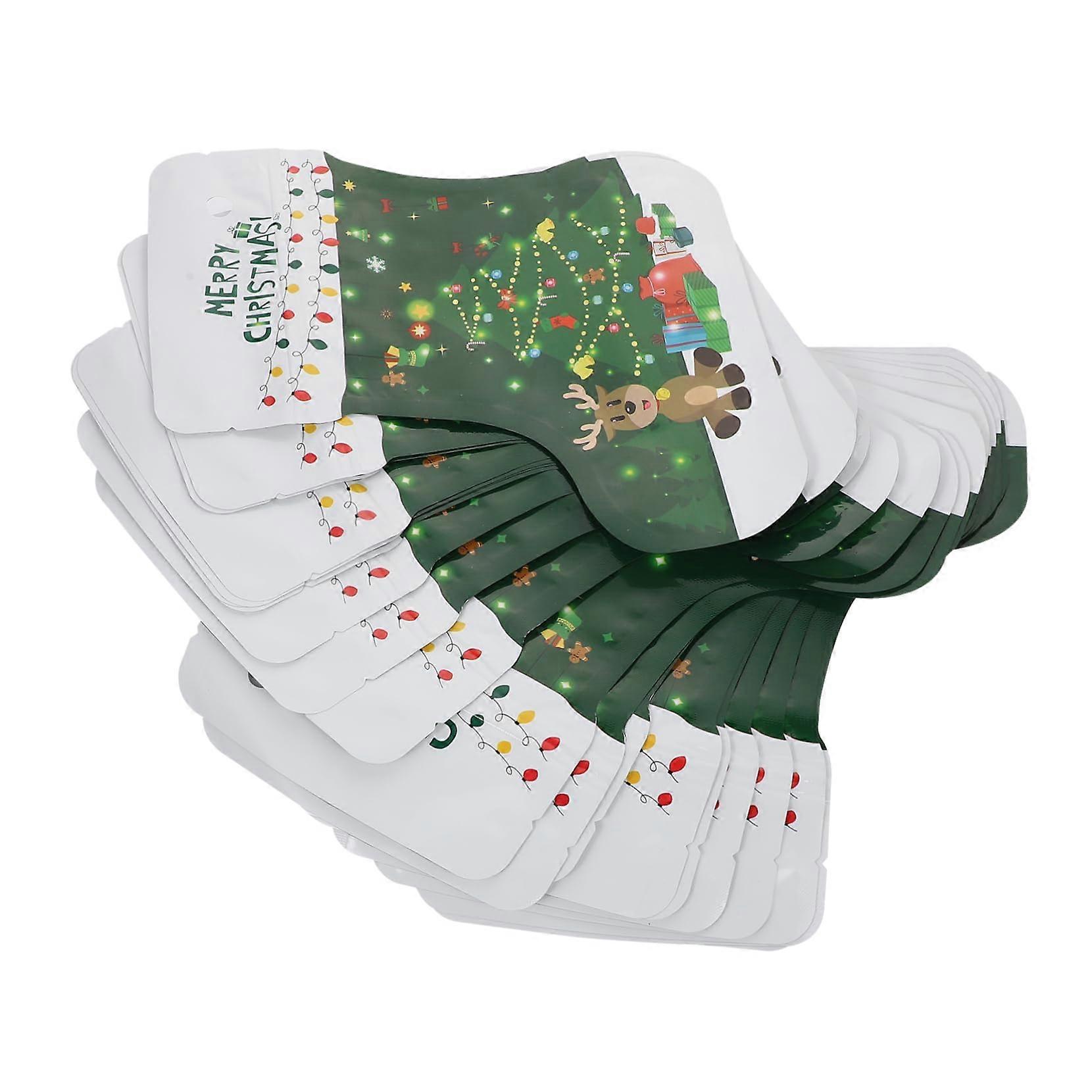 20pcs Christmas  Bags with Festive Stocking Design, Reusable Cookie Storage for Holiday Parties