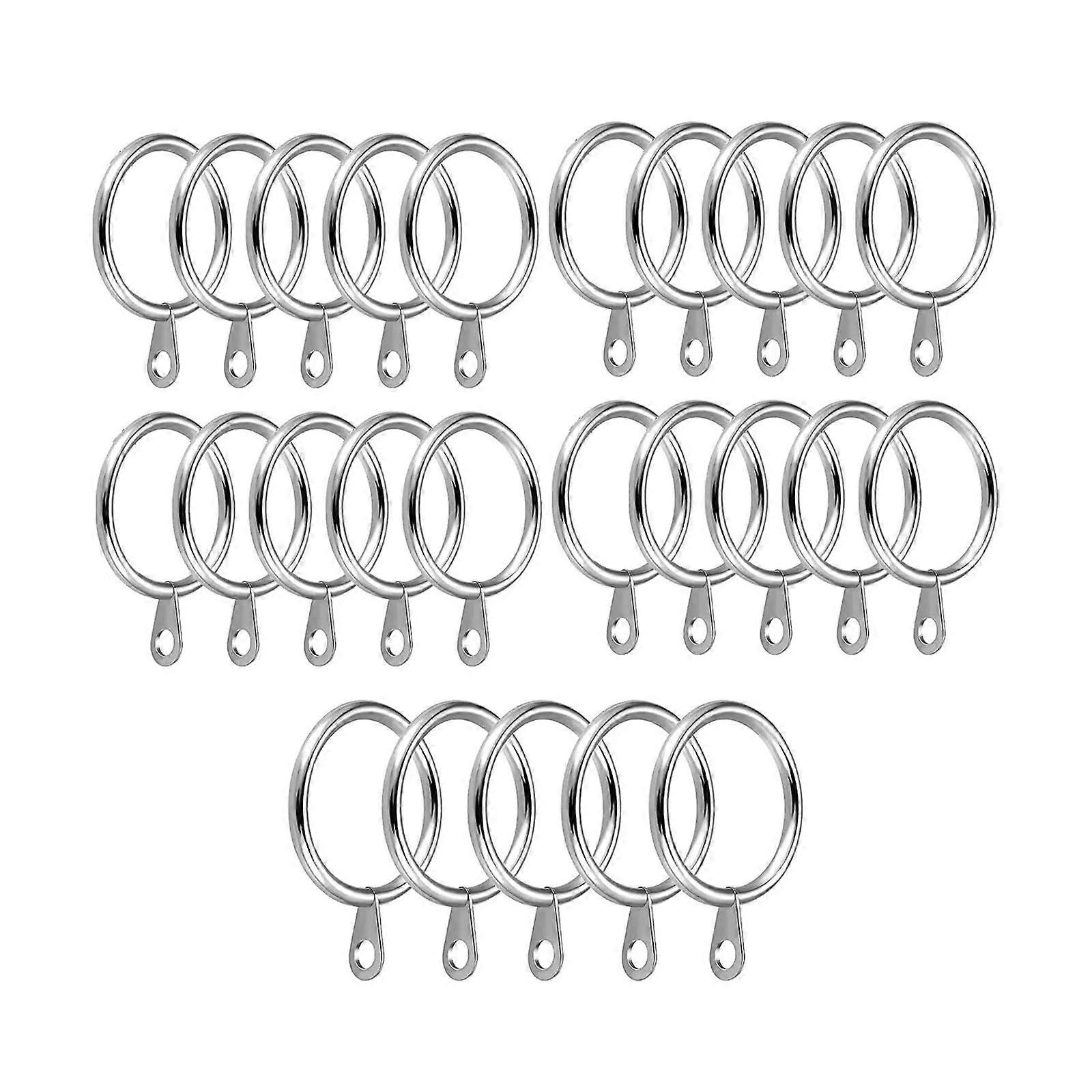 24 Pack 30mm Metal Curtain Rings Set with Smooth Glide Motion for Universal Rod Fit