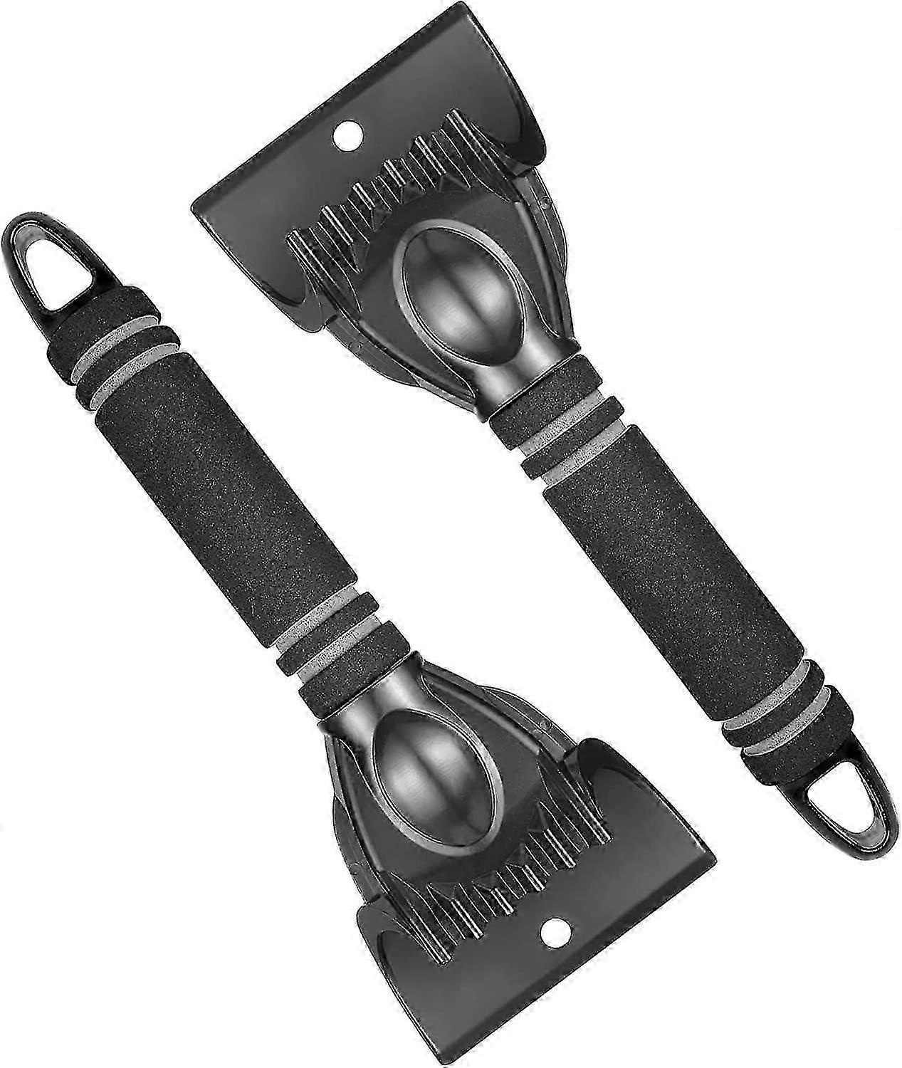 2 Pack Ice Scraper Snow Scraper Frost Ice Removal Tool,sturdy,foam Grip,compact Size,for Car Auto Suv Truck Windshield Windows (black) hwyC