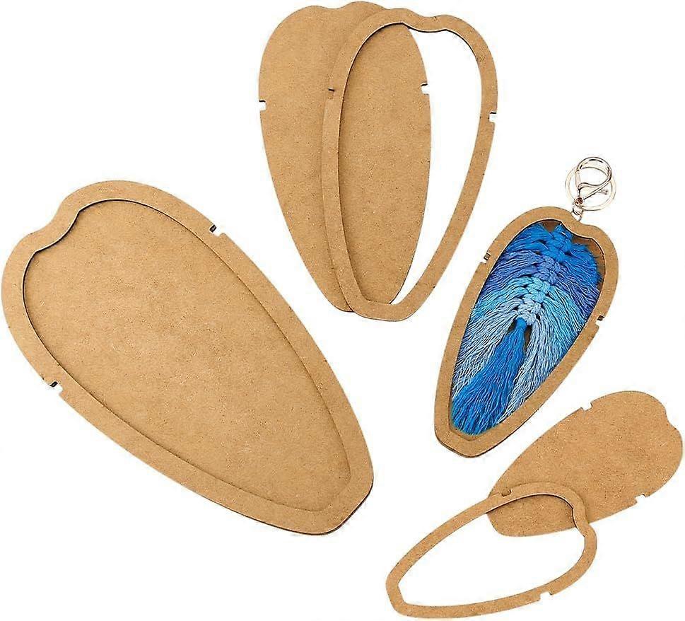 4 Sets Macrame Cutting Molds Leaf Cutting Template Wooden Cutting Molds Tassel Dream Catcher Wall Hanging Wreath Tool for DIY Weave Crafts Making Tass