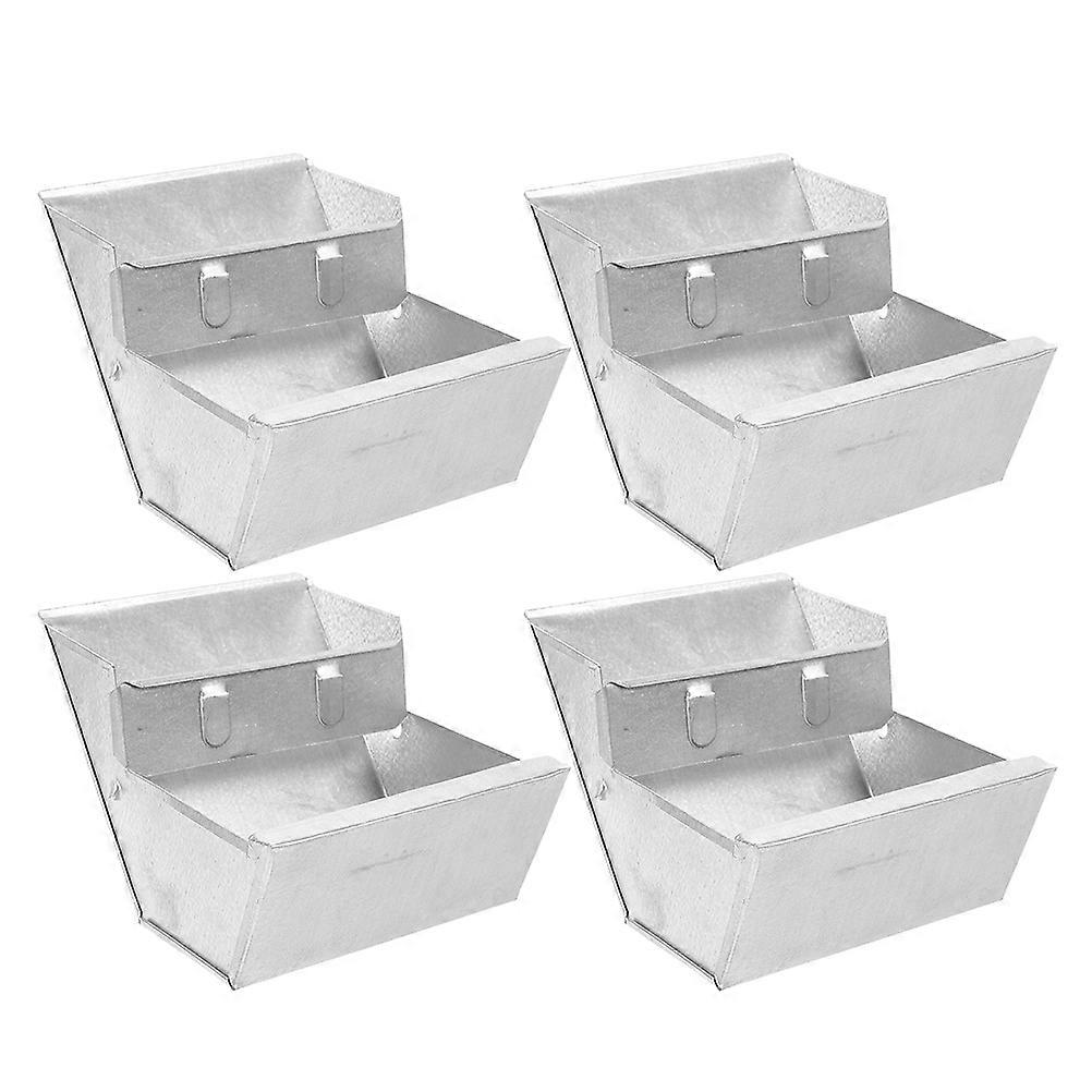 Metal Rabbit Feeder Box Durable Feeding Container 8Pcs for Farms
