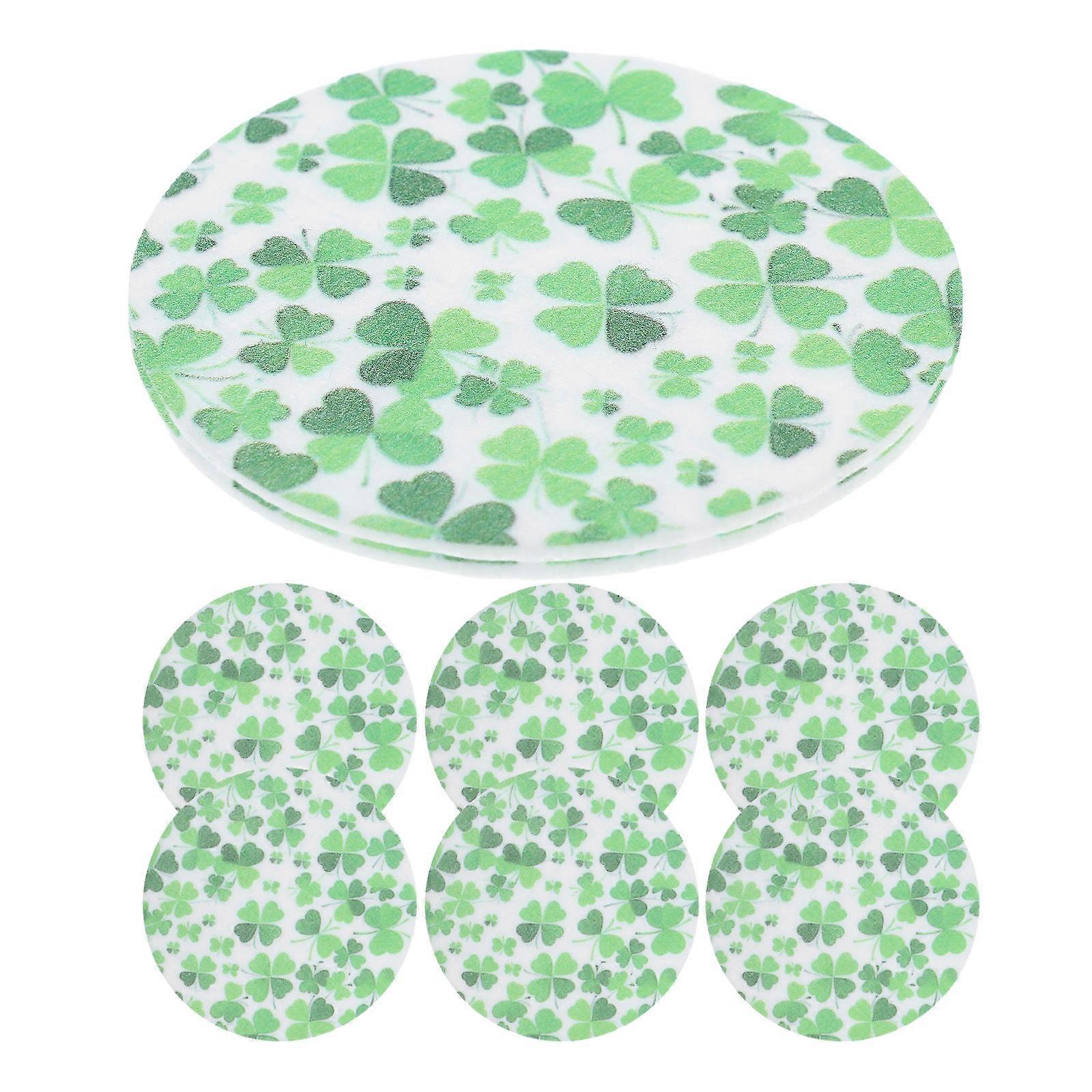 Cup Holder Coaster Felt Shamrock Coasters for Drinks 8Pcs Absorbent Table Mats