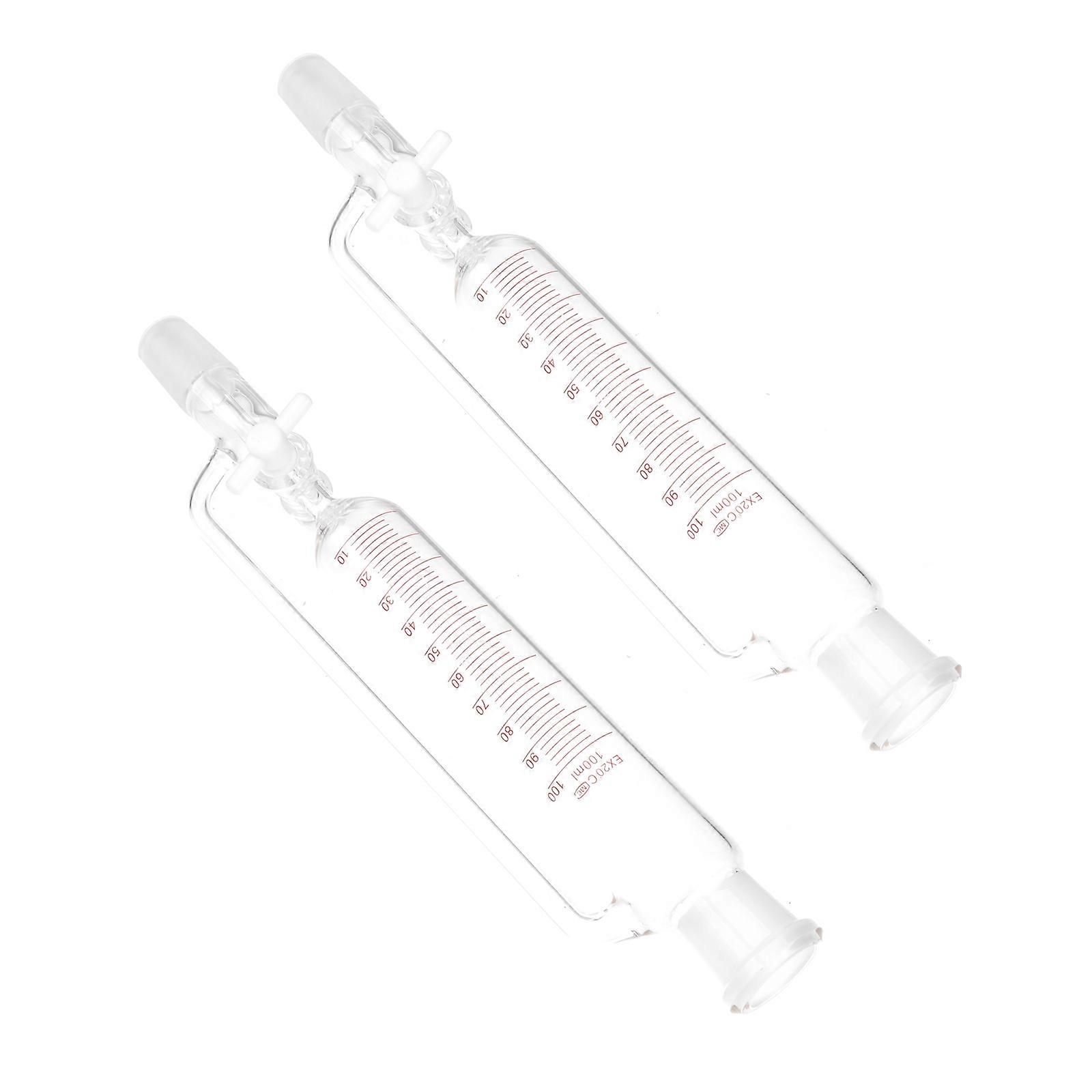 Laboratory Glass Separatory Funnels for Liquid Separation 2Pcs