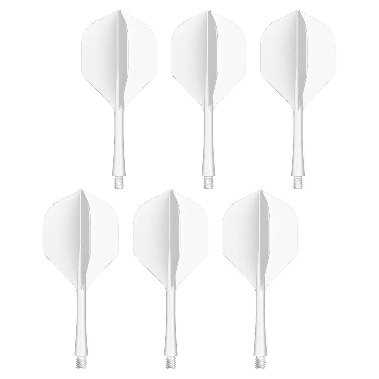 6lots Molded Dart Flights Professional Integrated Dart Shafts and Flight  for Improved Accuracy in Dart  White
