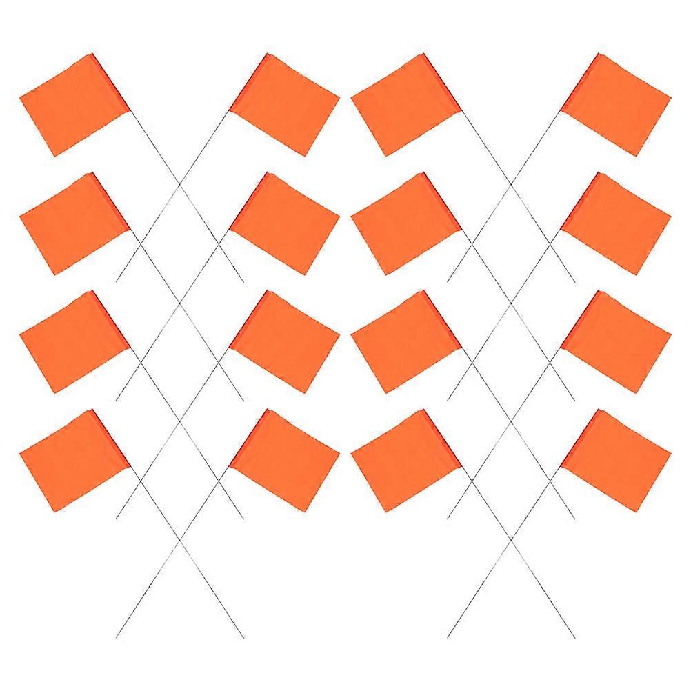 Ground Signal Flags Orange Marker Flags for Garden Marking 25Pcs