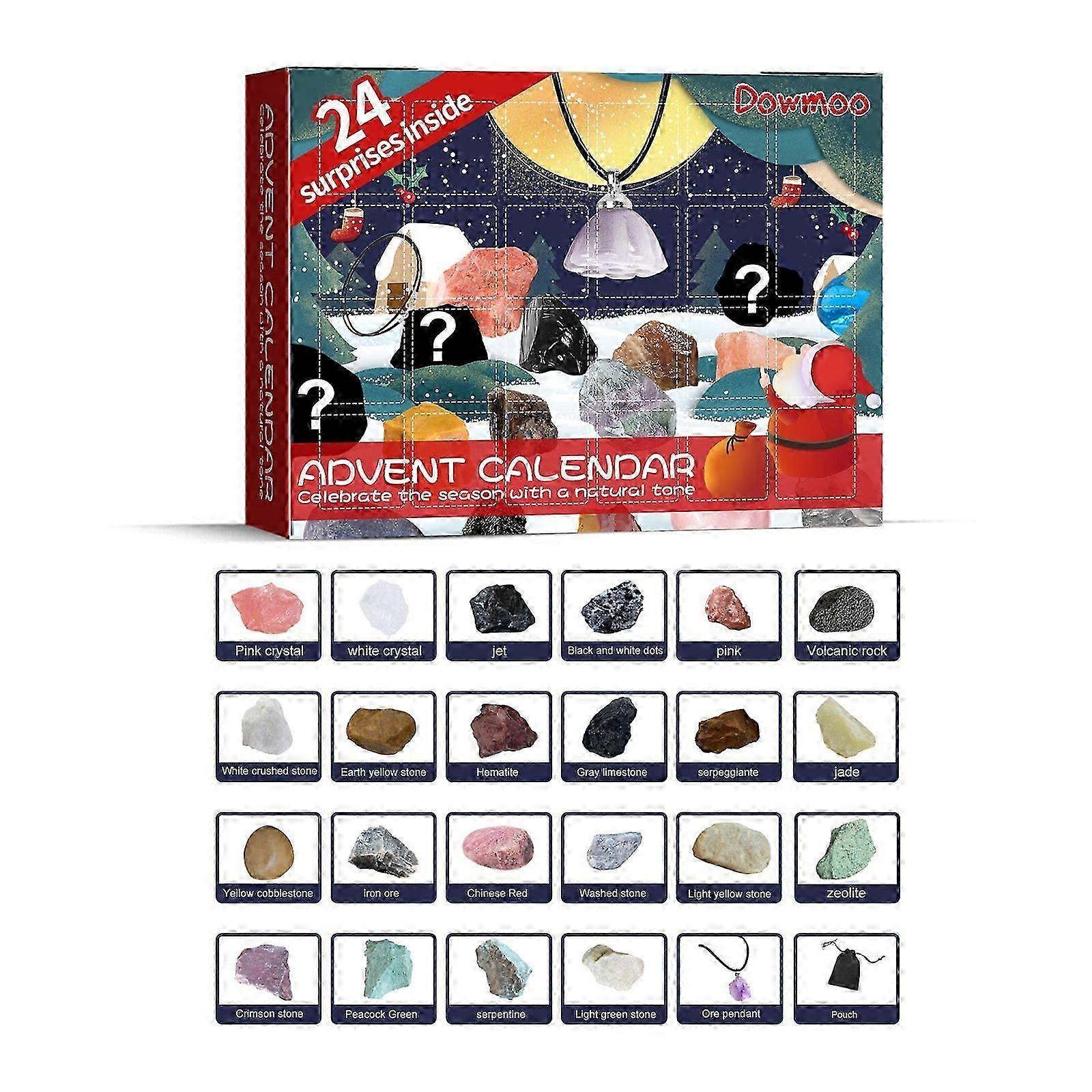 Christmas Mineral Advent Calendar - 24 Surprising Crystals & Pendants for Kids