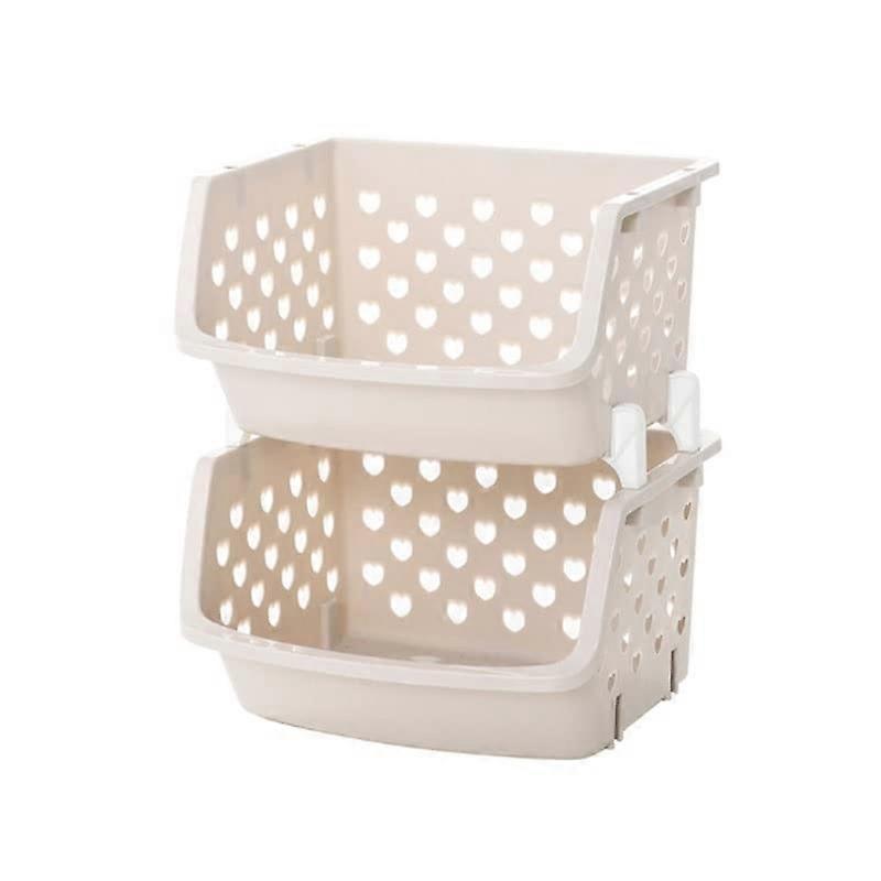 2Tier Kitchen Storage Rack with Large Capacity Metal Fruit and Vegetable Basket for Countertop