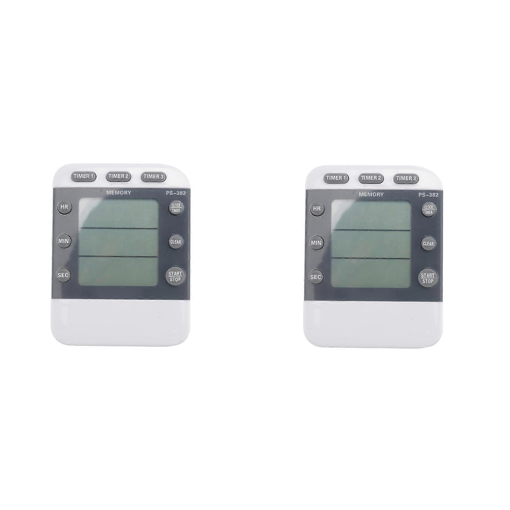 2X Digital Timer 100 Hour Triple Count Down/Up Clock Timer Kitchen Cooking Timer with LCD Display Loud Alarm Bracket