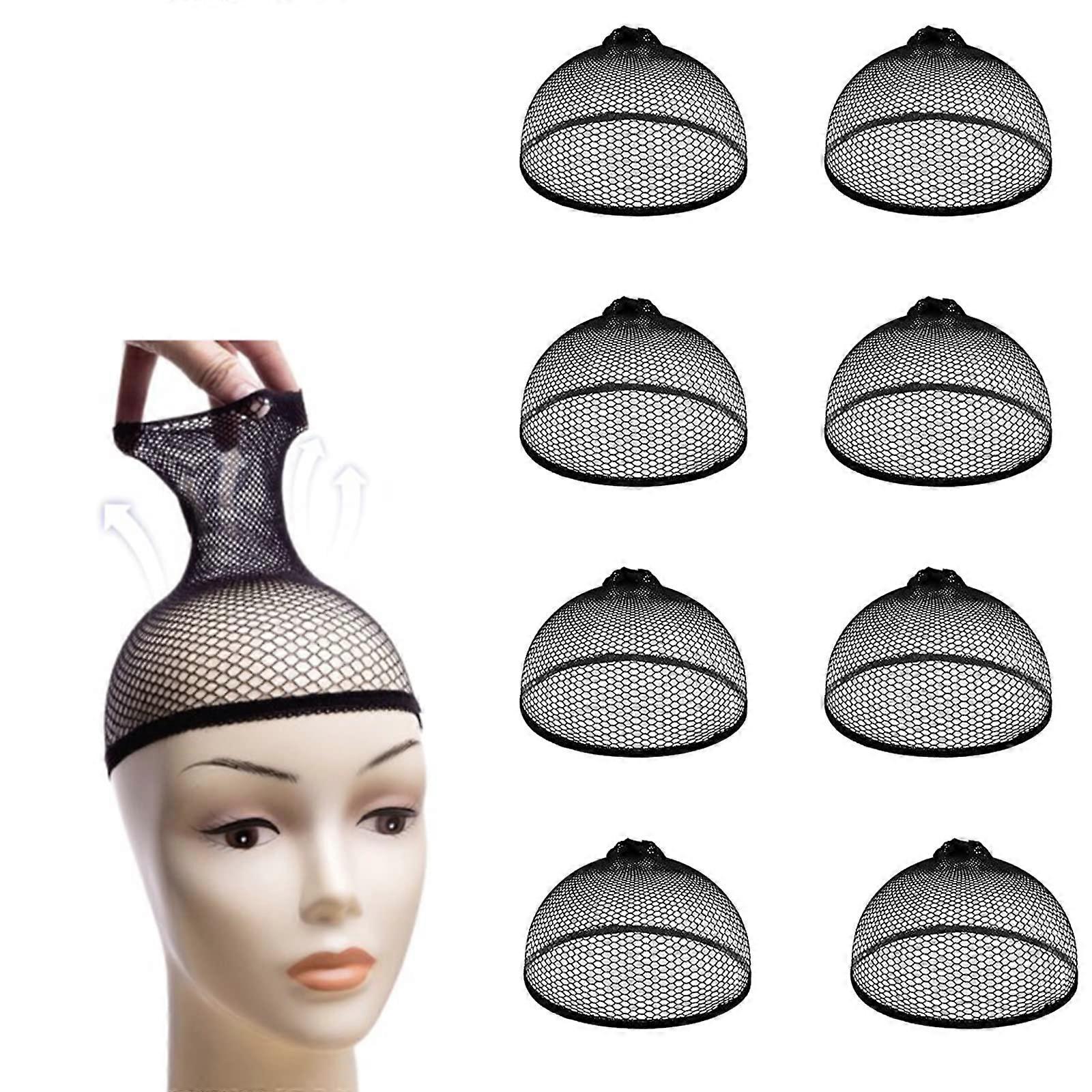 15 Pcs Black Nylon Wig Cap Breathable Mesh Dome with Secure Elastic Fit for Lace Front Wigs