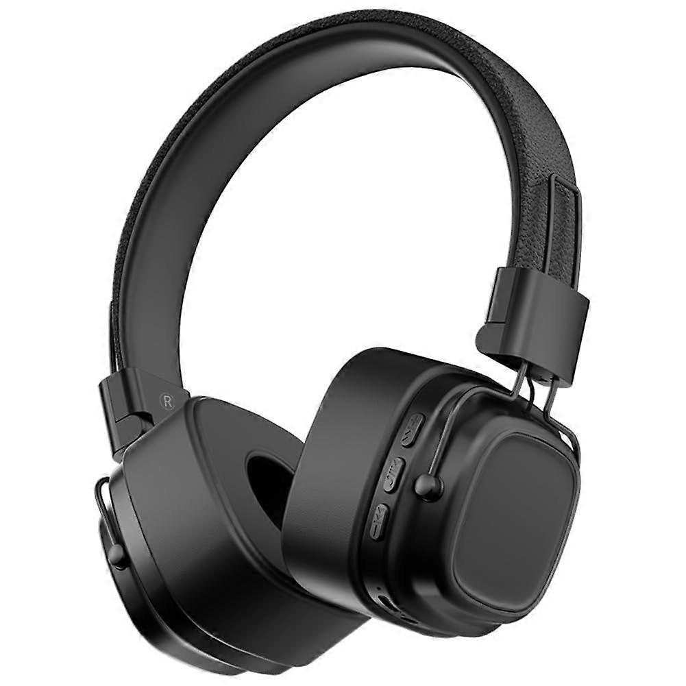 Bluetooth 5.3 Retro Wireless Headset with Heavy Bass for Mobile and Computer, Multifunctional Black Headphones