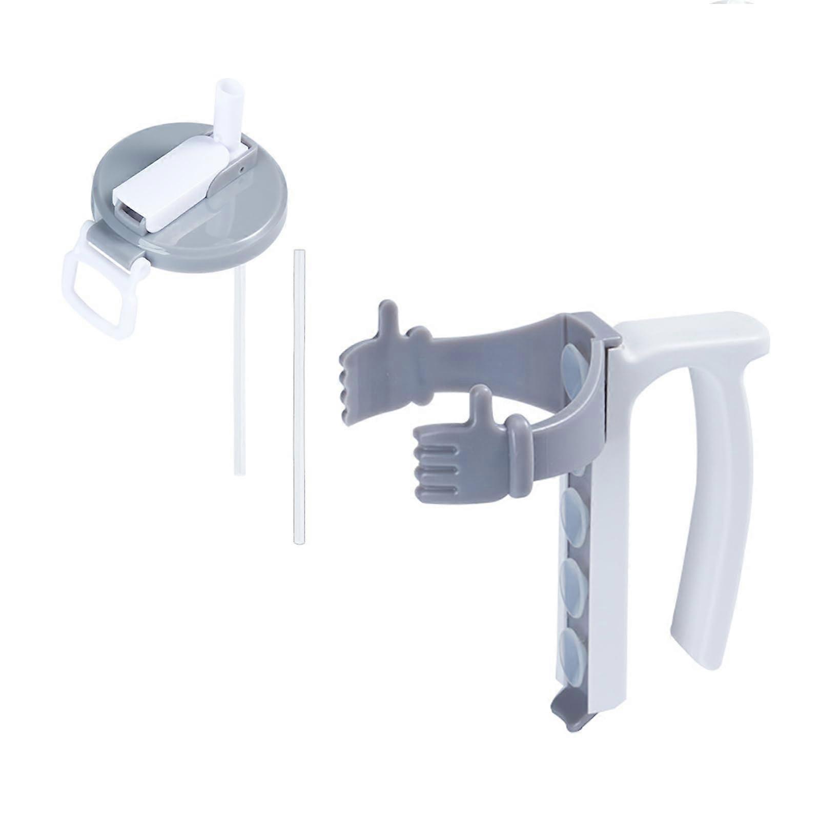 Insulated Can Holder with Handle Leak Grip for Soda and Beer with Cover Grayish White