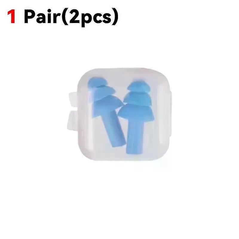 25-1Pair Soft Silicone Waterproof Earplugs Noise Cancelling Recomable Ear Plug for Sleeping Snoring Studying with Protector Box