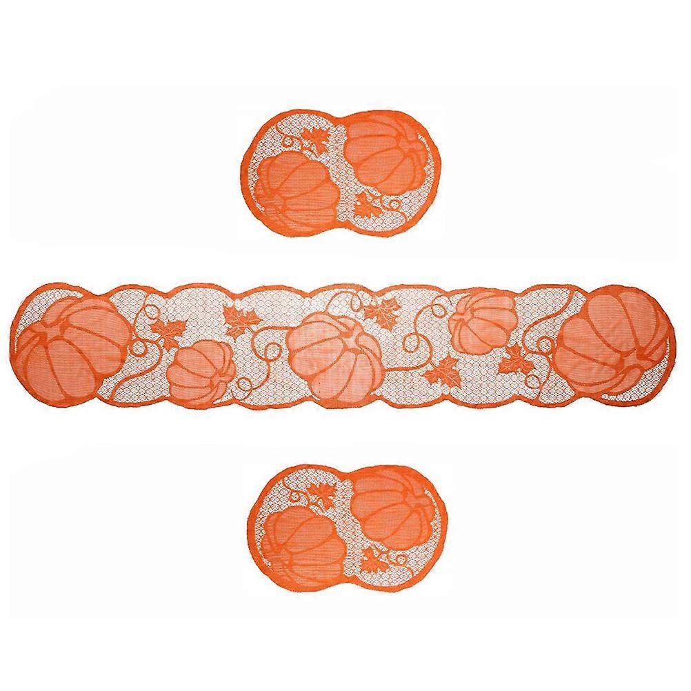 Thanksgiving Accessories Runner Maple Leaf Design Hotel and Restaurant Table Decor 1Set 3Pcs