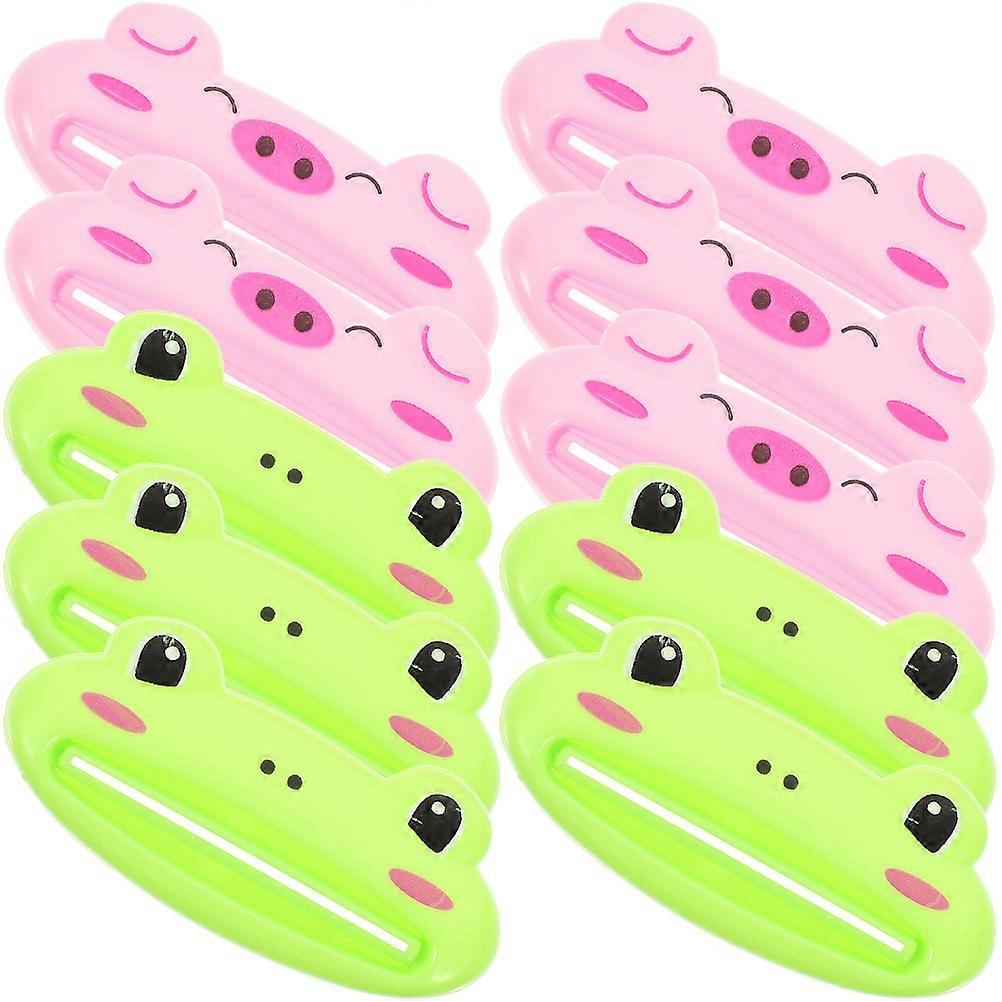 Assorted Color Cartoon Toothpaste Squeezer Clip for Home Use 10Pcs Set