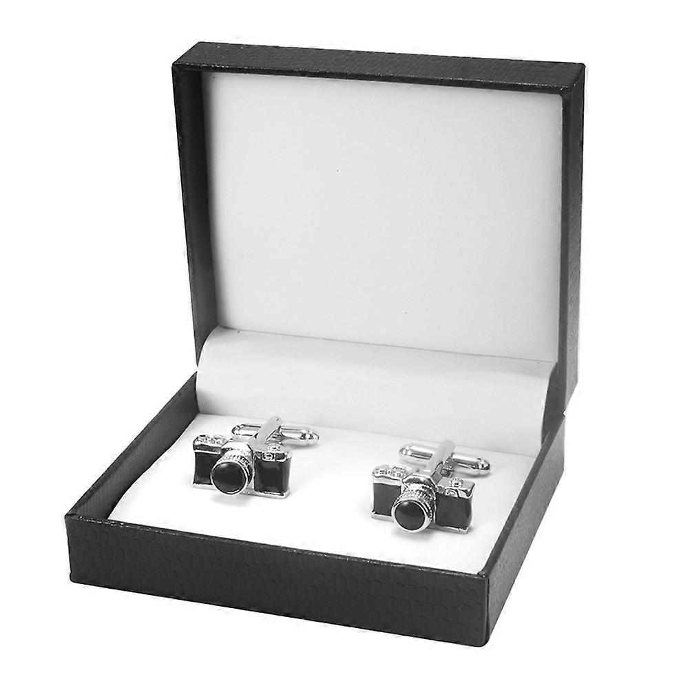Fashion Cufflinks for Male Decor 1Pair Camera Shape Creative Cuff Studs with Box