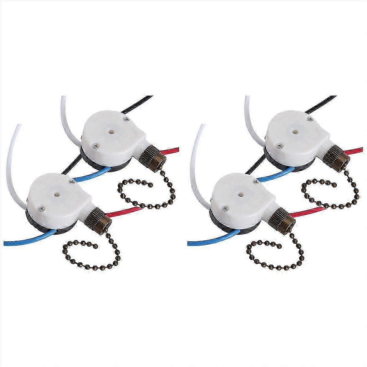 2 PCS Fan Light Switch ZE-208S 3 Speed 4 Wire Fan Switch Bronze