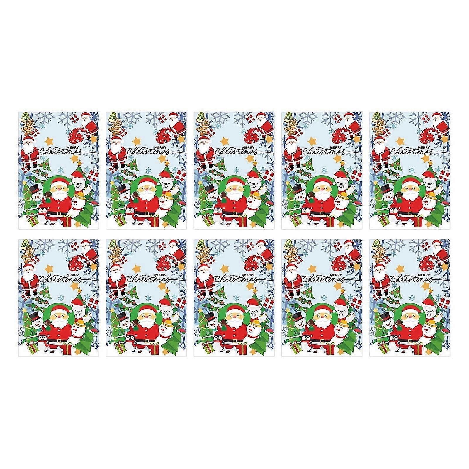 2025 Christmas Greeting Card Set Blessing Message Postcard for Present (10Pcs)