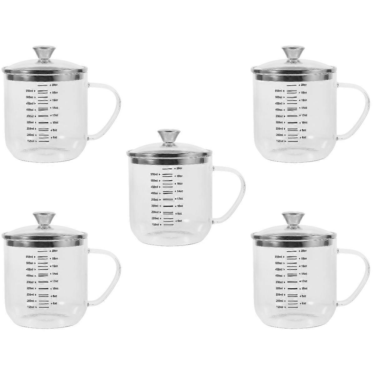Glass Measuring Cup with Handle for Accurate Measurement 5Pcs Set