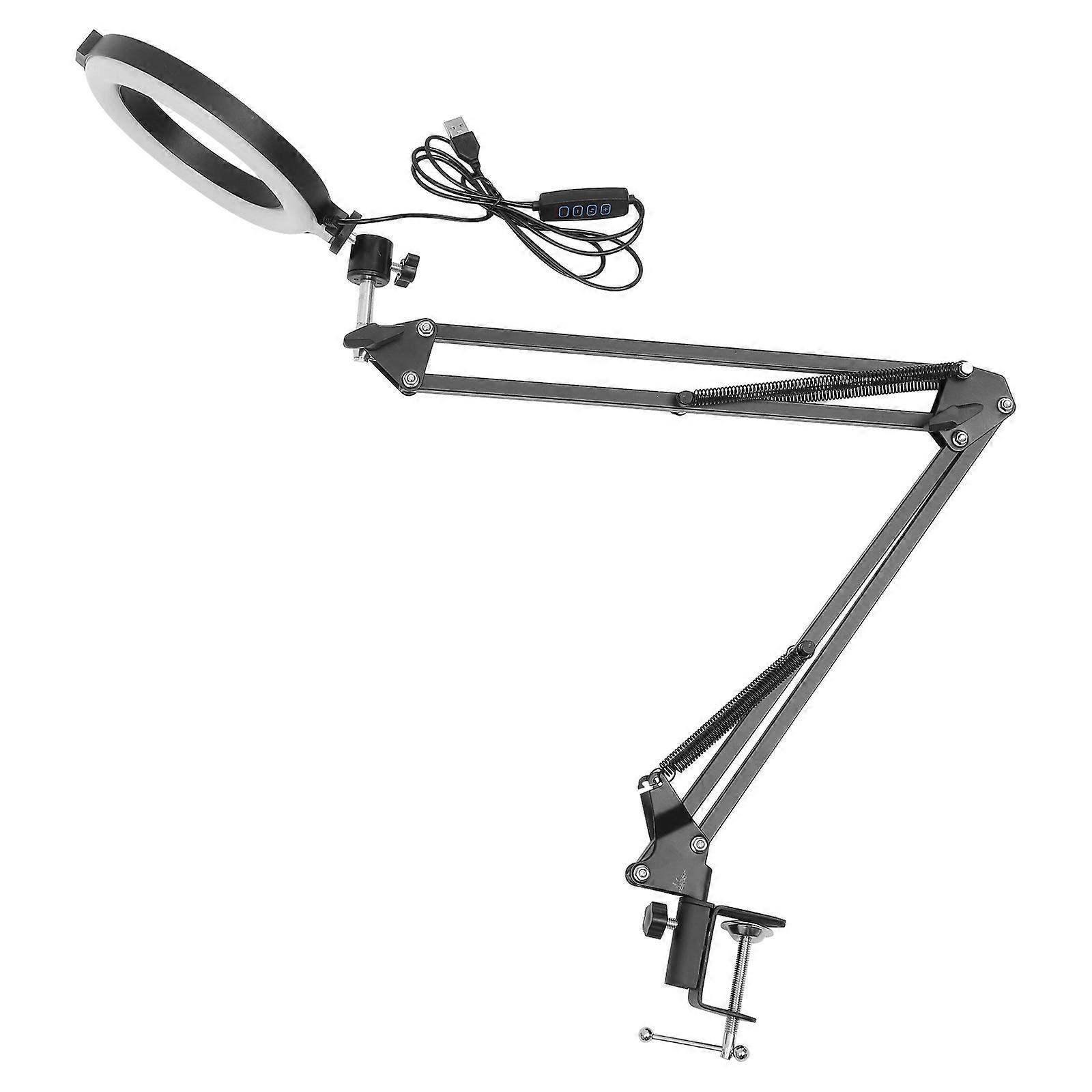 Ring Light with Stand for Live Streaming Desk Mount Black