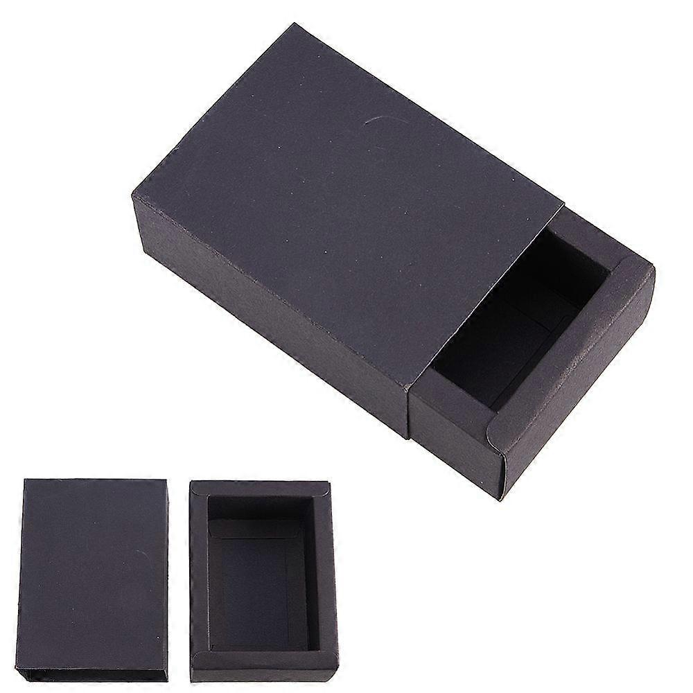Kraft Paper Drawer box Folding box Drawer box Rectangle Black 11.2x8.2x4.2cm 20pcs/set