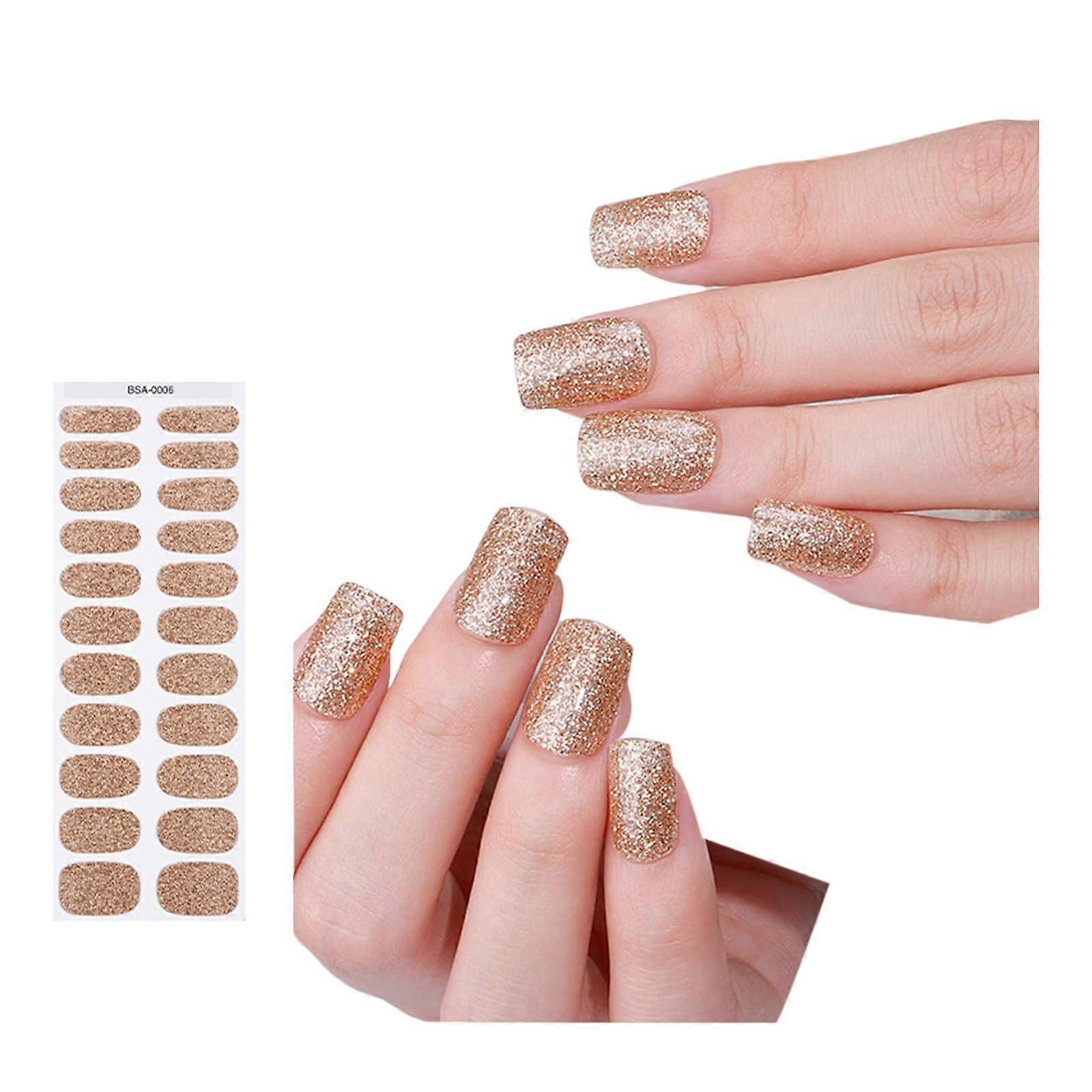 Solid Color Semi Cured Gel Nail Strips Wraps with Smooth Full Coverage for Home and Salon Use
