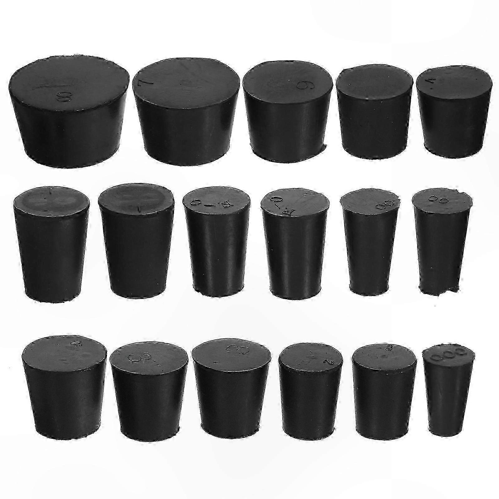 21pcs Rubber Stoppers, Plugs for Test Tubes & Flasks, Sealing Stoppers