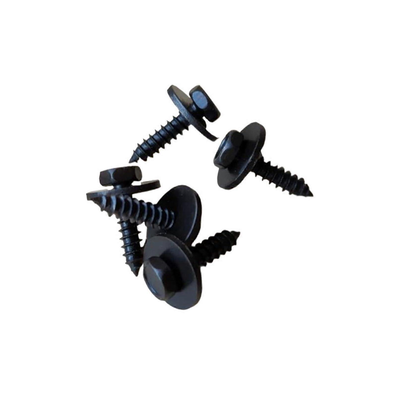 10/20Pcs 4.8x19mm Black Hex Head Self Tapping Screws with Washer for Car  RustResistant