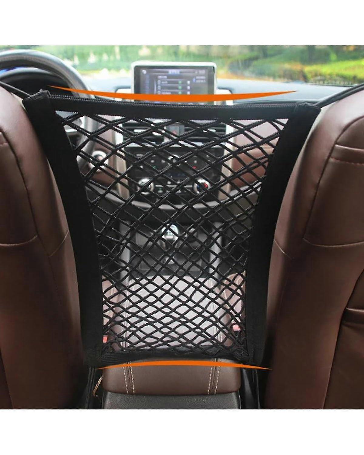 Car Storage Net Elastic Mesh Organizer Between Seats Divider Pet Barrier with Hooks